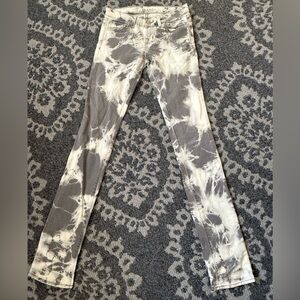Gray and White Tie-Dye Jeans